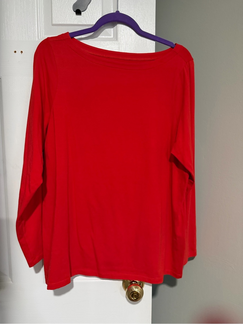 Universal Standard Red Long-Sleeve Bella Boatneck Top